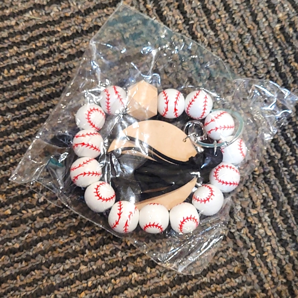 Baseball Wristlet Keychain